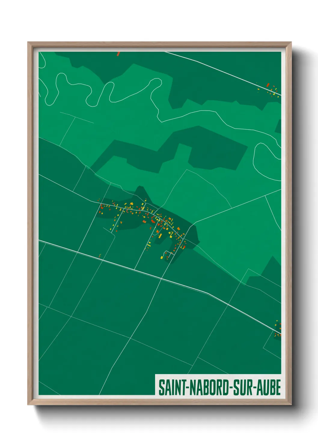 Une affiche de carte sur Saint-Nabord-sur-Aube
