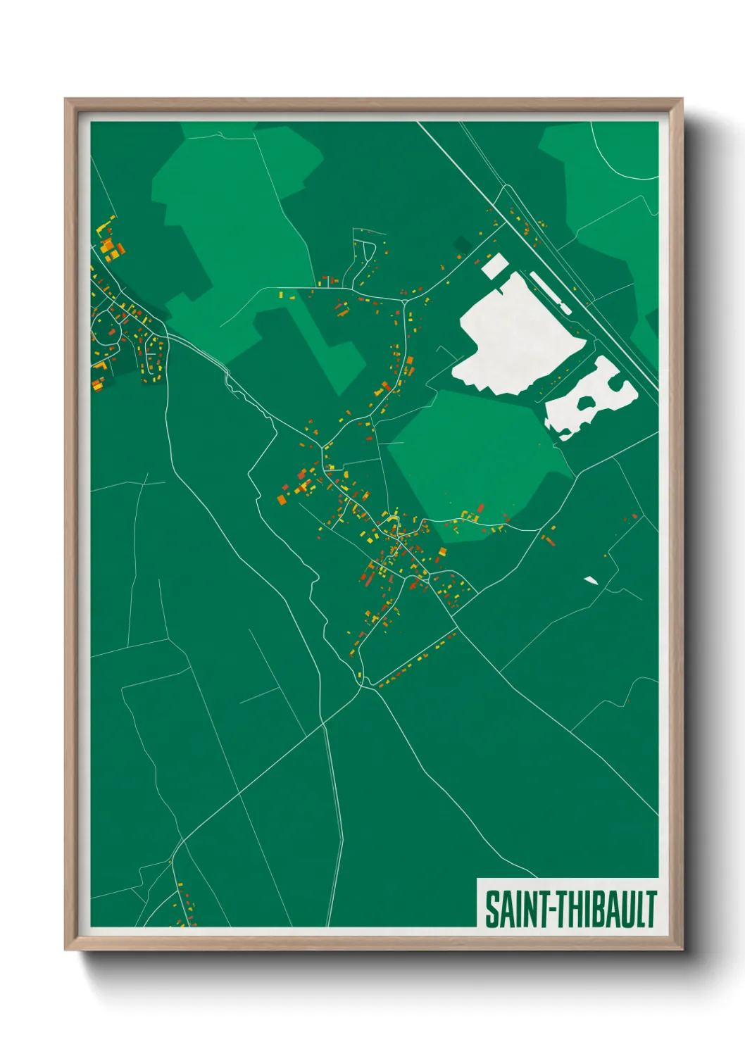 Une affiche de carte sur Saint-Thibault