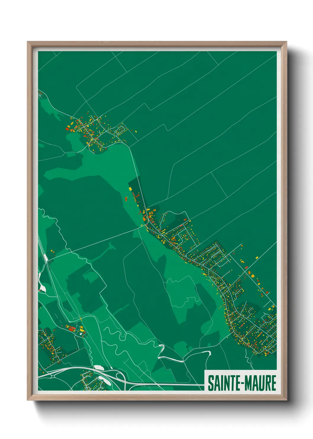 Une affiche de carte sur Sainte-Maure