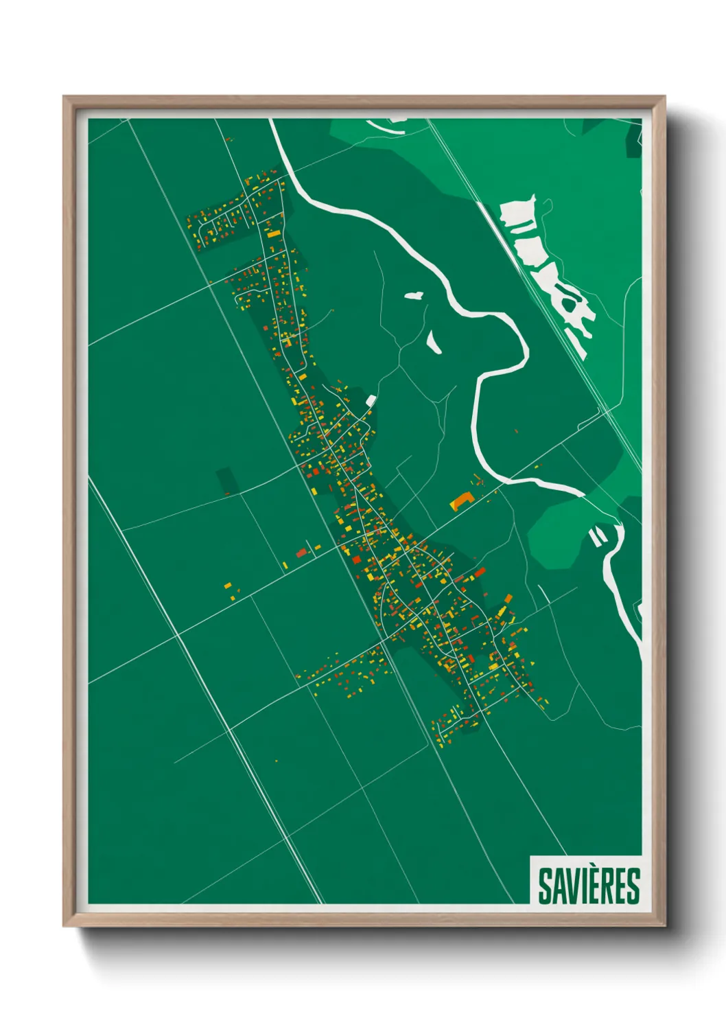 Une affiche de carte sur Savières