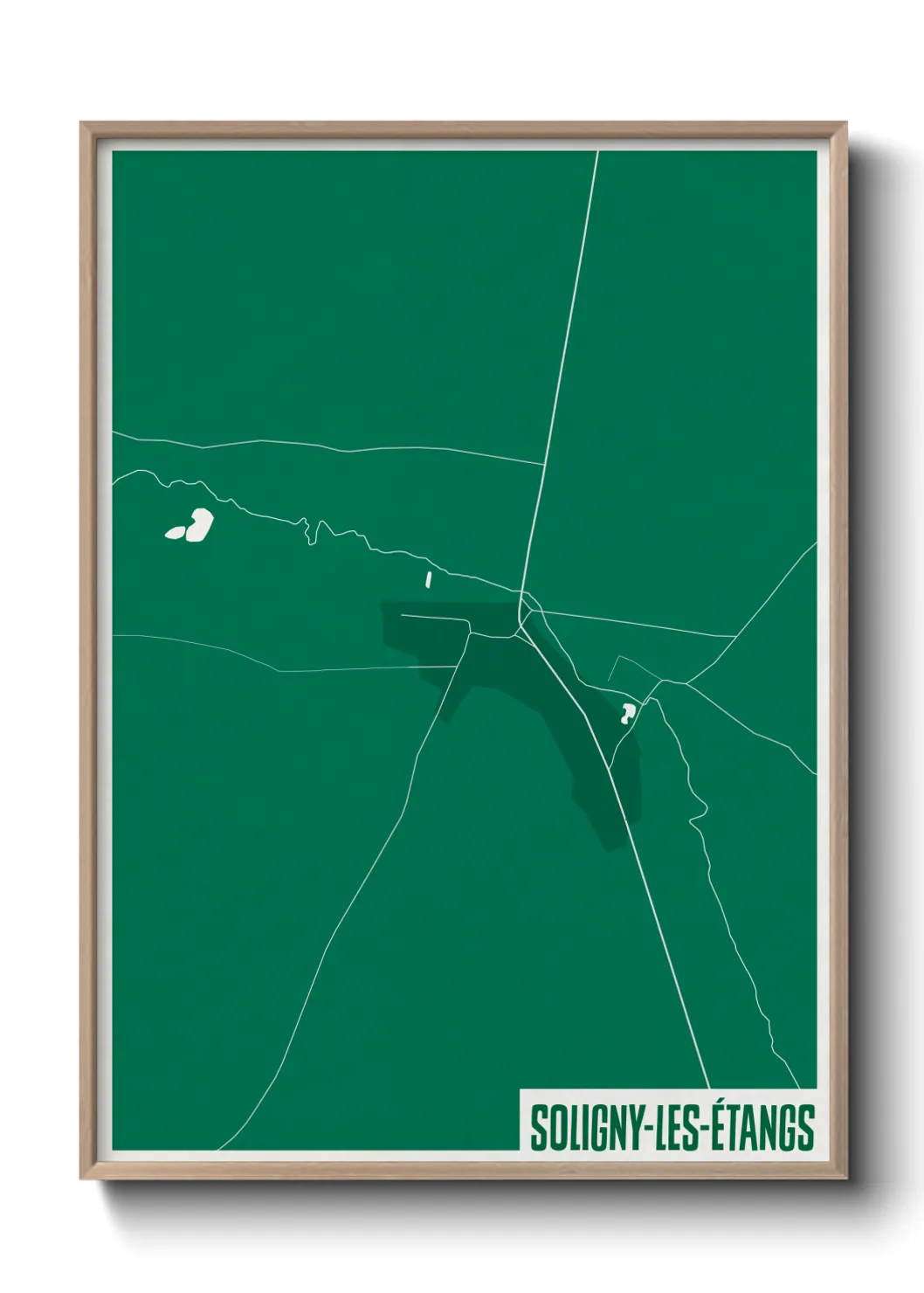 Une affiche de carte sur Soligny-les-Étangs