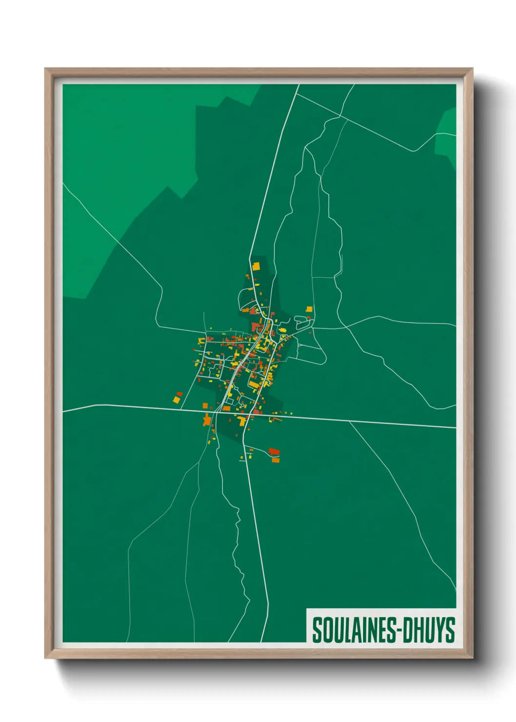 Une affiche de carte sur Soulaines-Dhuys