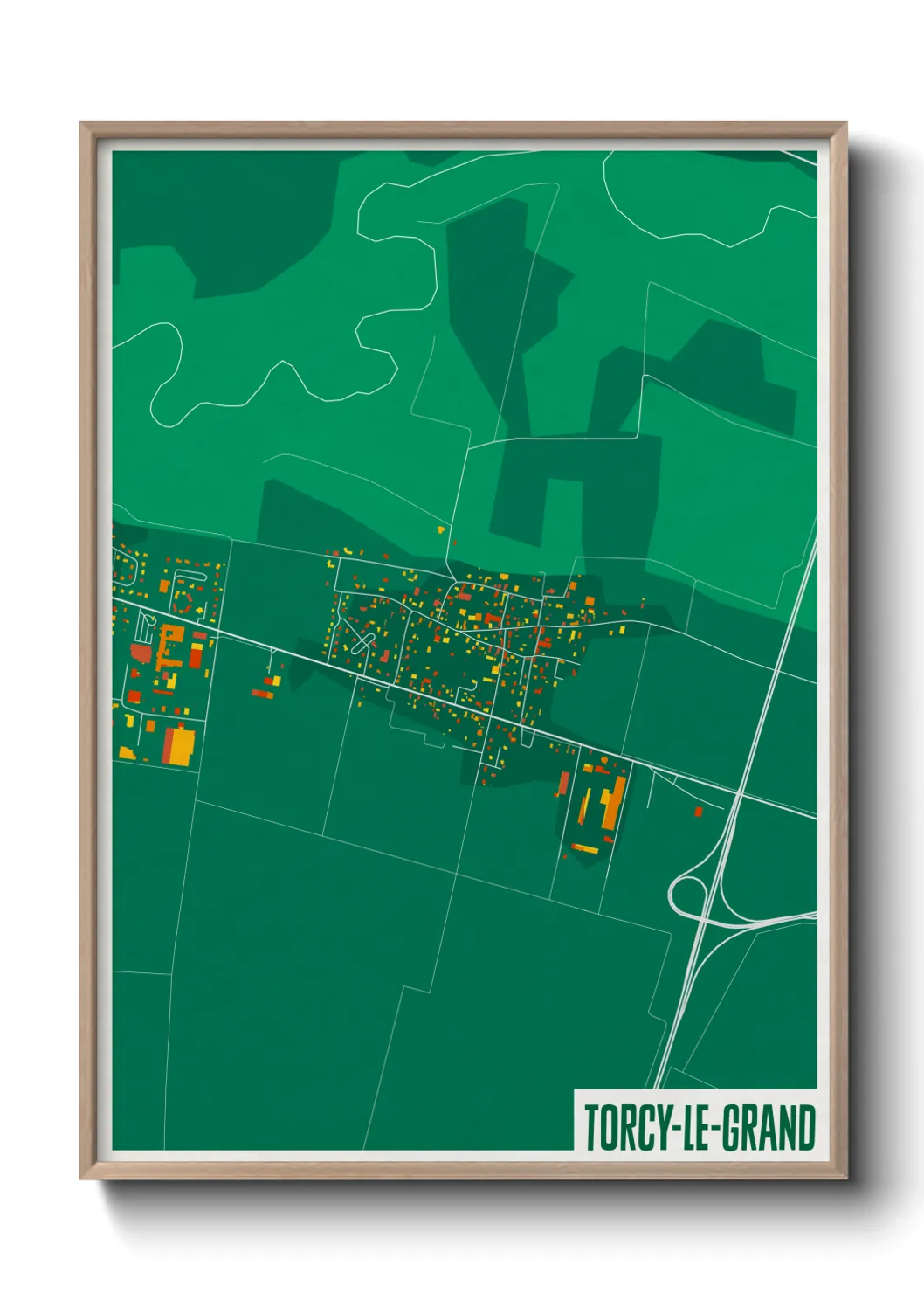 Une affiche de carte sur Torcy-le-Grand