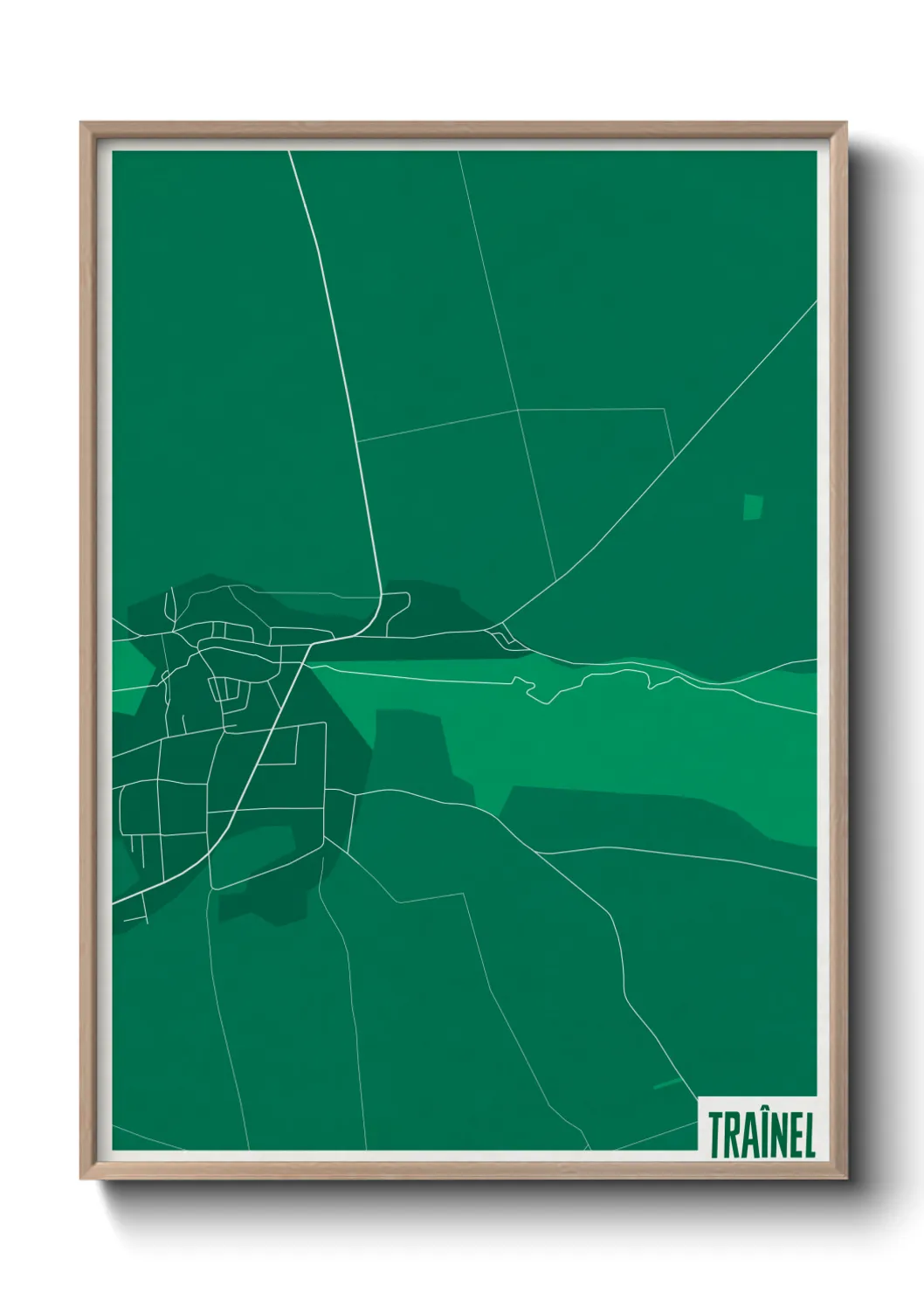 Une affiche de carte sur Traînel