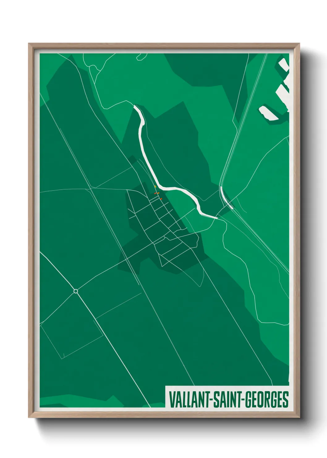Une affiche de carte sur Vallant-Saint-Georges