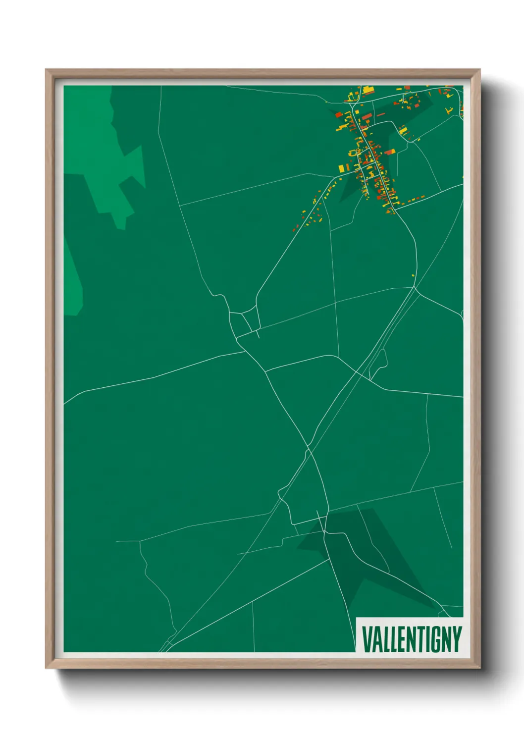 Une affiche de carte sur Vallentigny