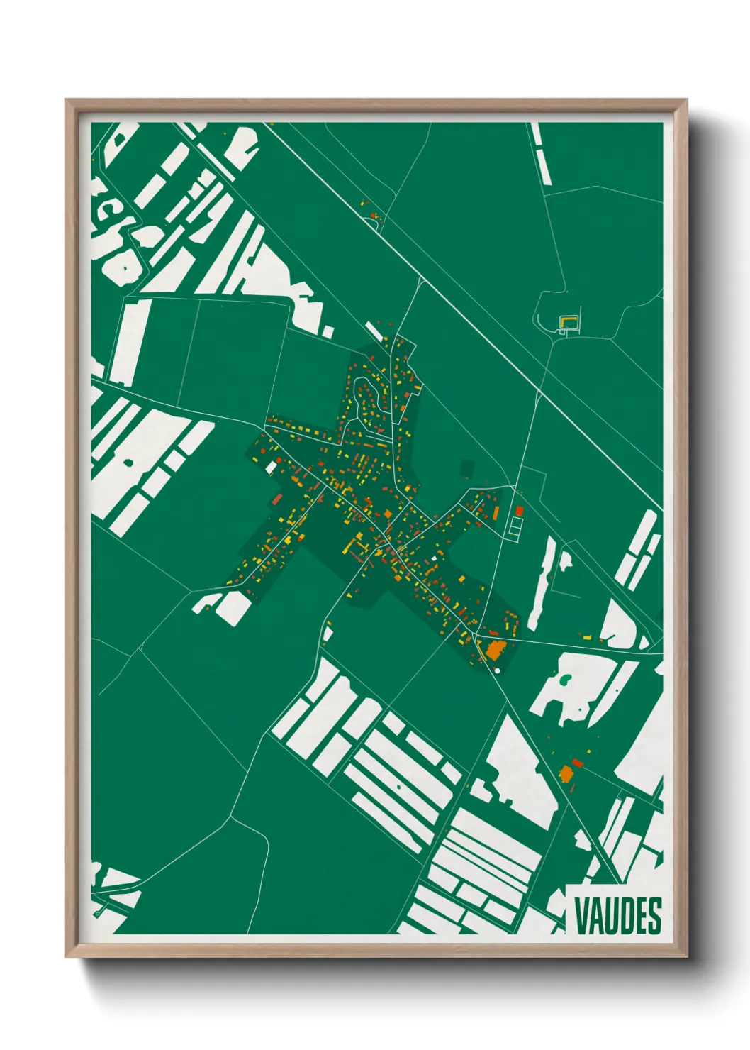 Une affiche de carte sur Vaudes