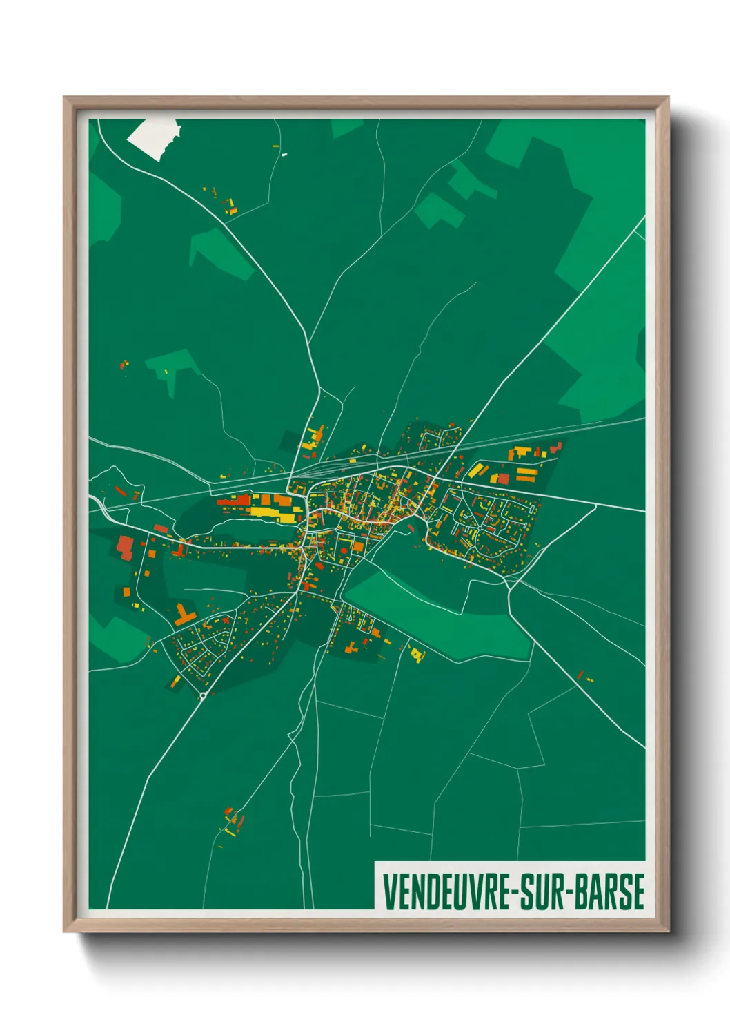 Une affiche de carte sur Vendeuvre-sur-Barse