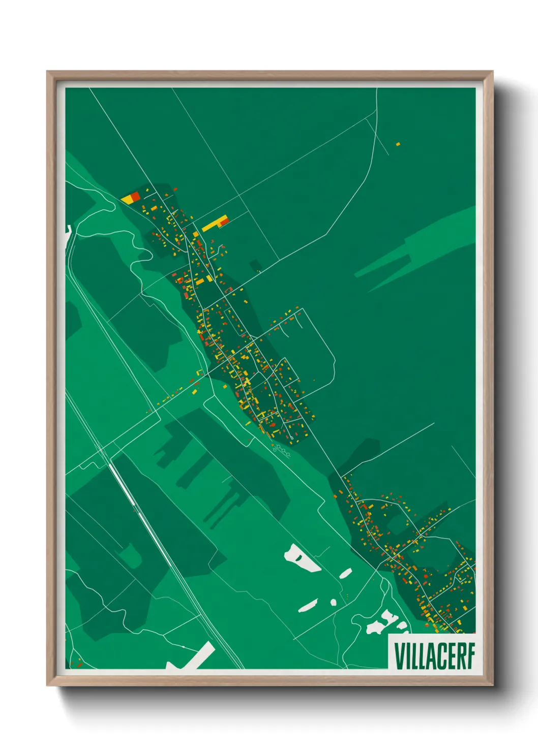 Une affiche de carte sur Villacerf
