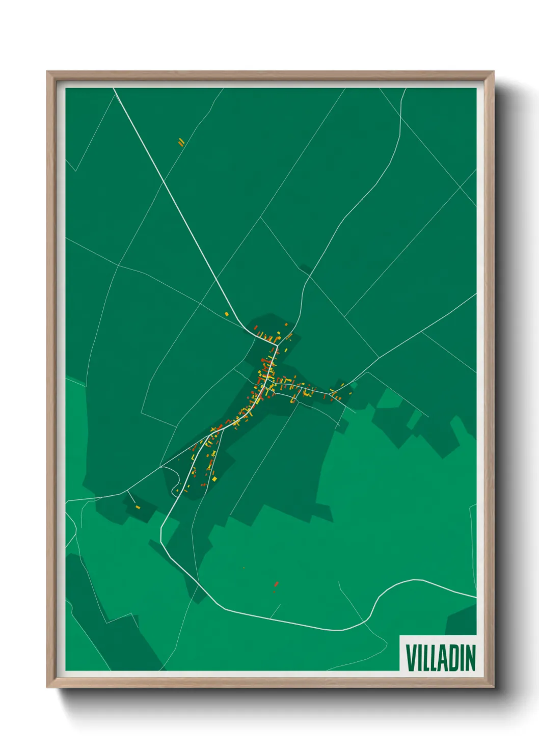 Une affiche de carte sur Villadin