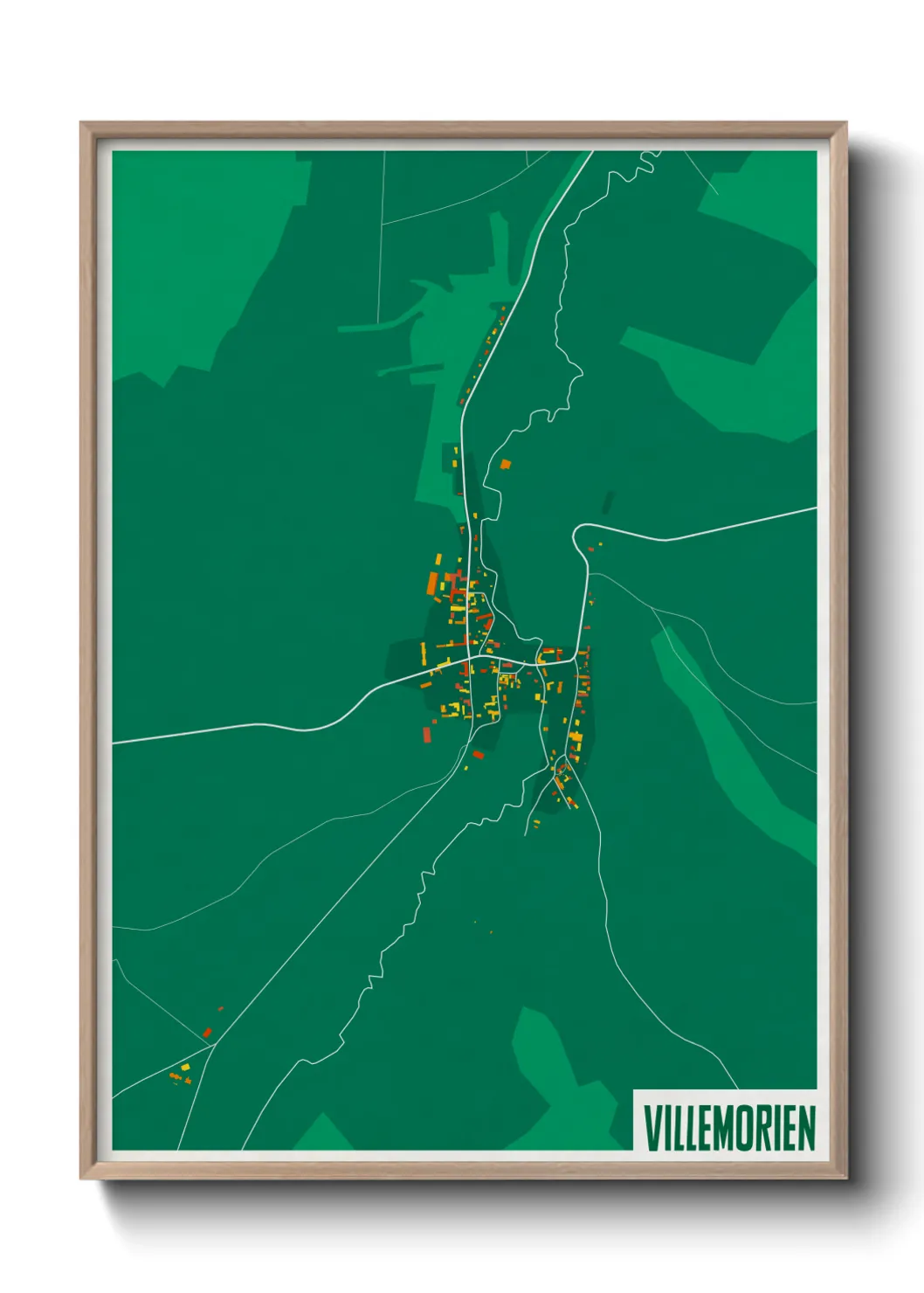 Une affiche de carte sur Villemorien