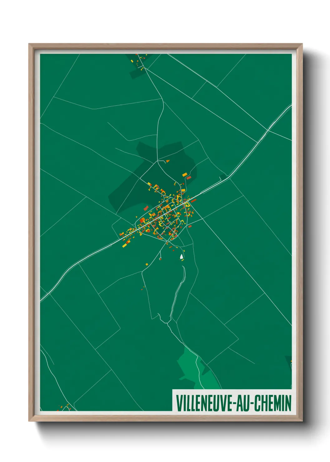 Une affiche de carte sur Villeneuve-au-Chemin