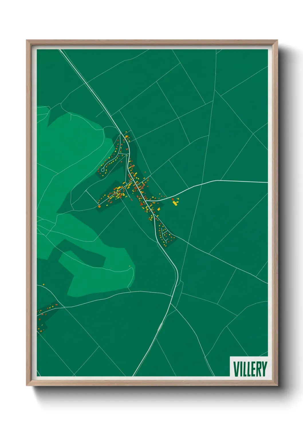 Une affiche de carte sur Villery