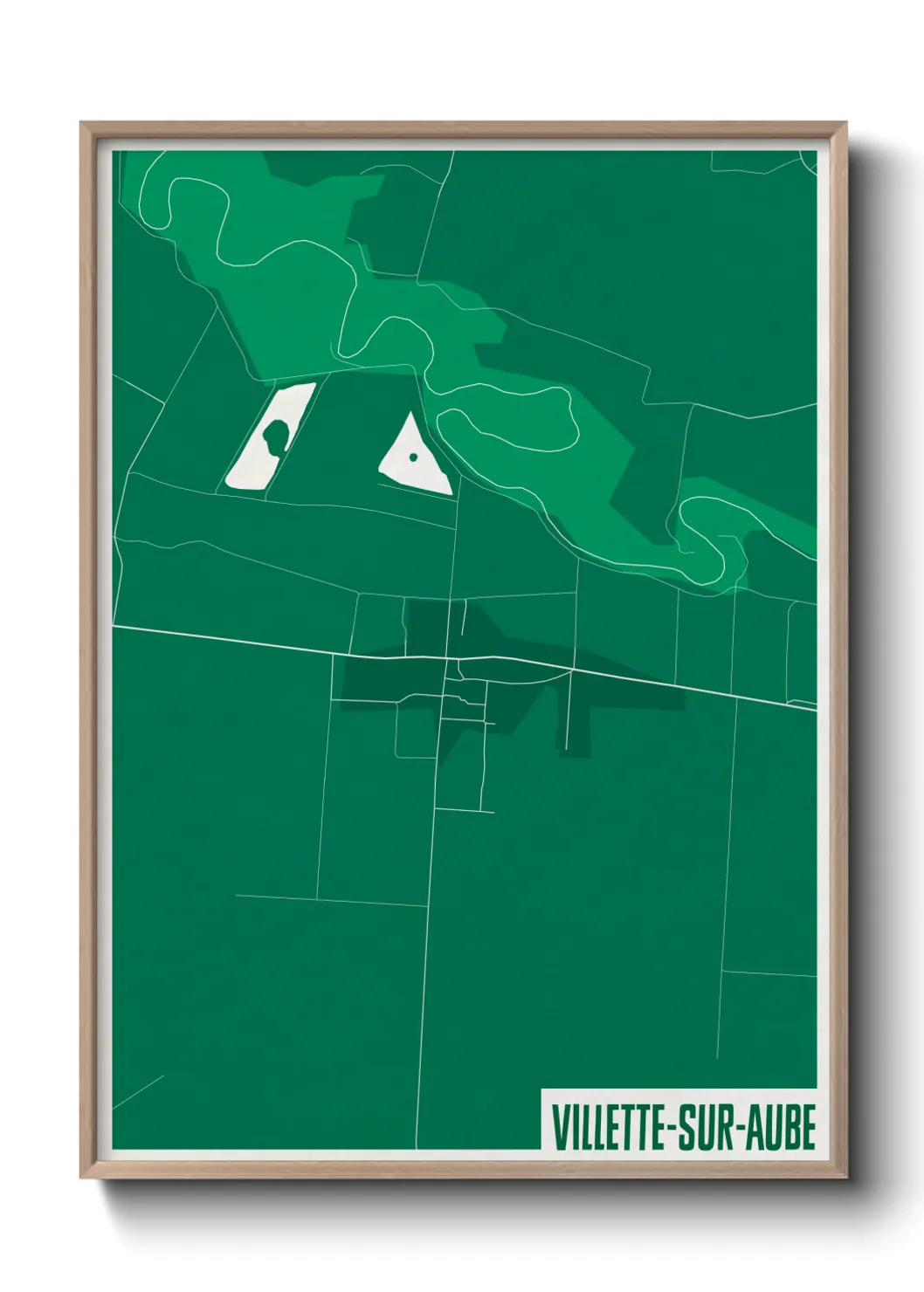 Une affiche de carte sur Villette-sur-Aube