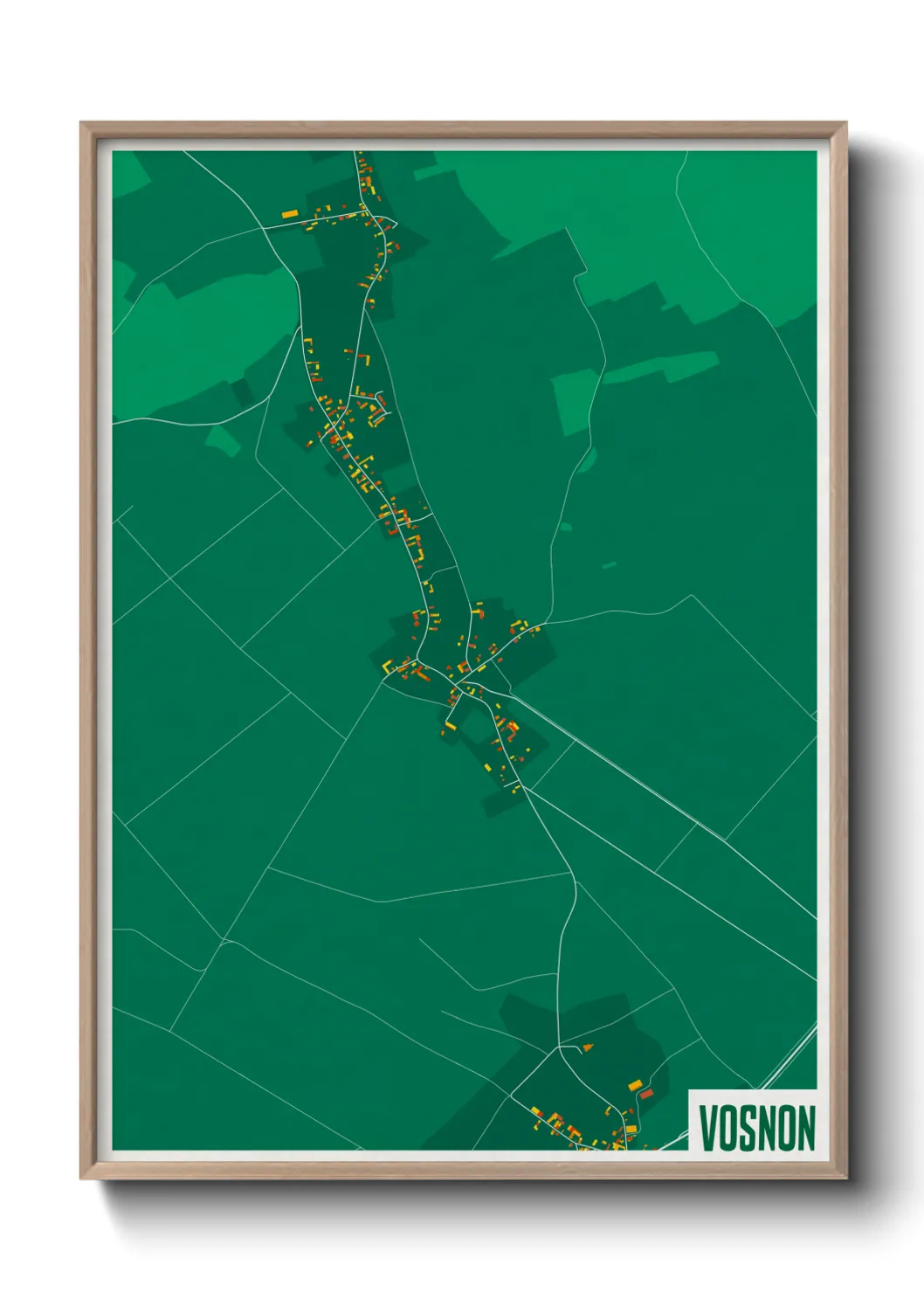 Une affiche de carte sur Vosnon