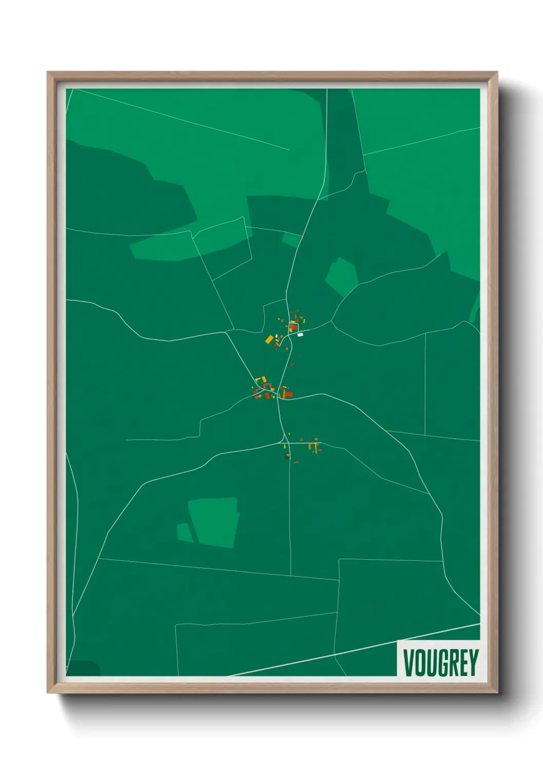 Une affiche de carte sur Vougrey