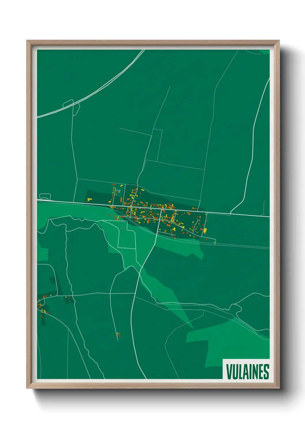 Une affiche de carte sur Vulaines