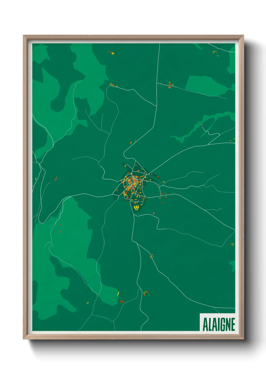 Une affiche de carte sur Alaigne
