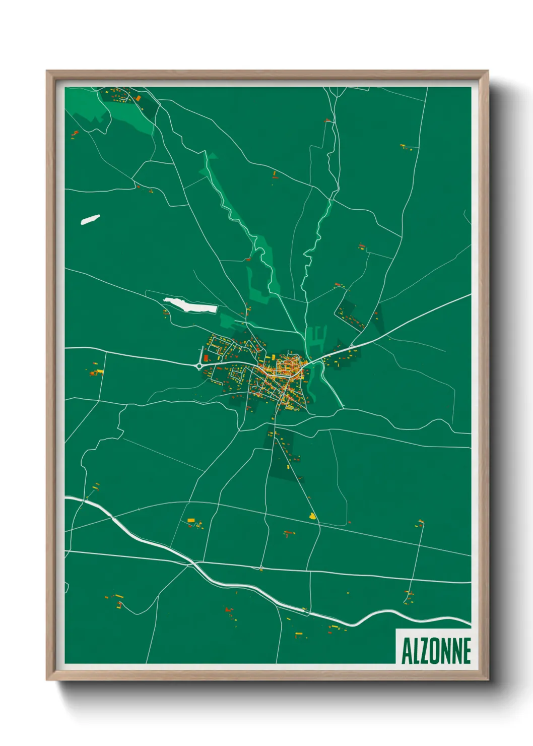 Une affiche de carte sur Alzonne