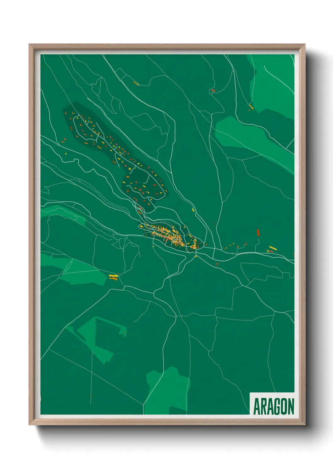 Une affiche de carte sur Aragon