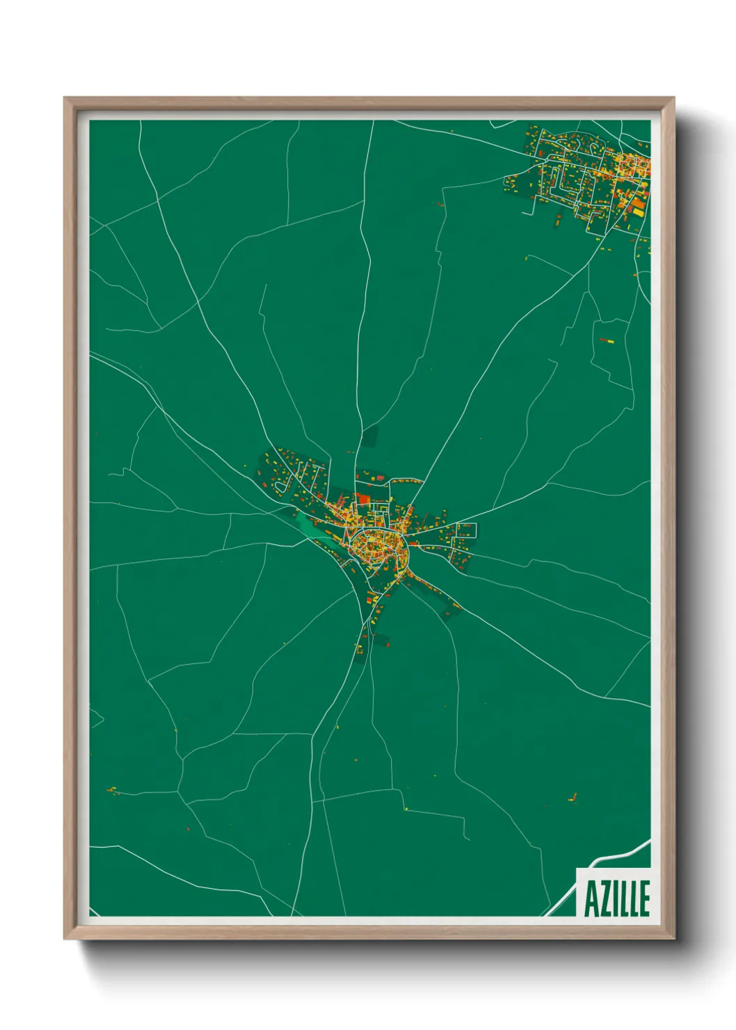 Une affiche de carte sur Azille