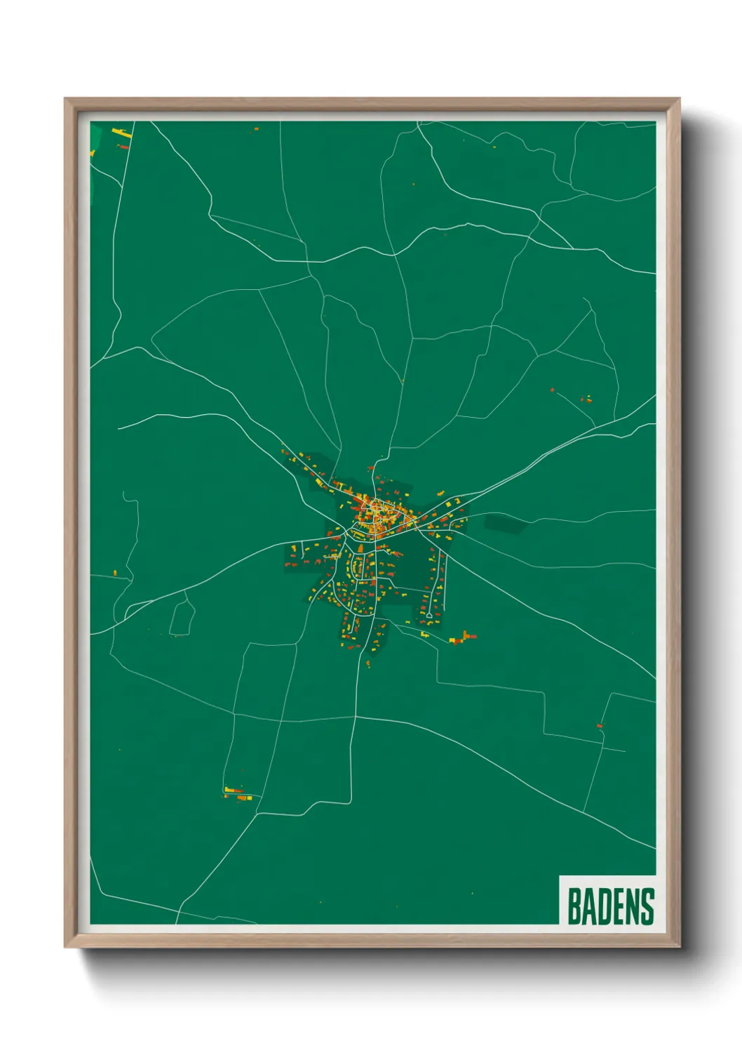 Une affiche de carte sur Badens