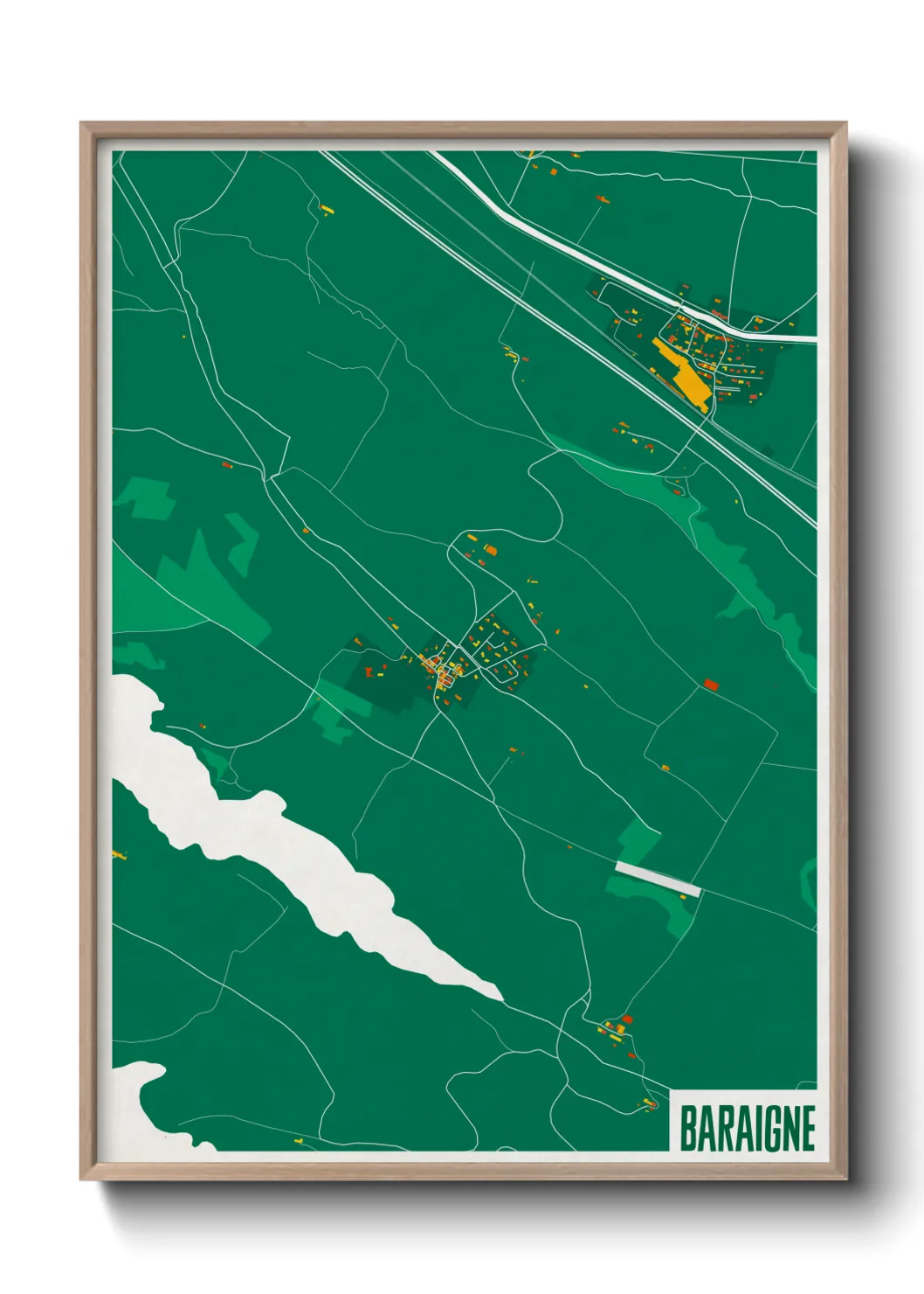 Une affiche de carte sur Baraigne