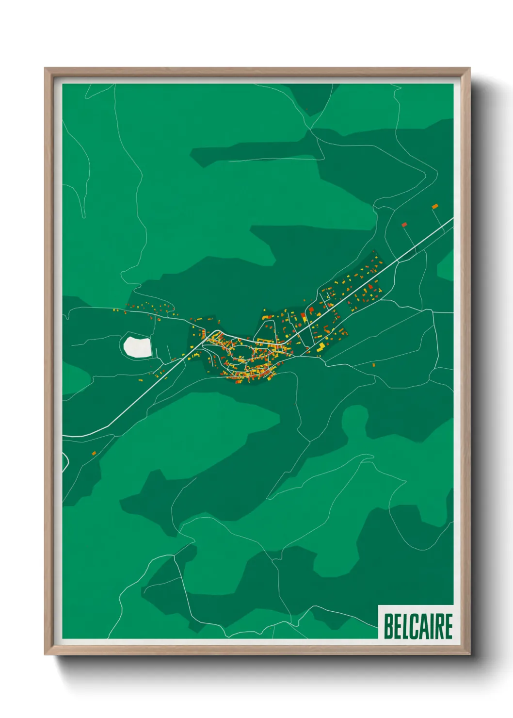 Une affiche de carte sur Belcaire
