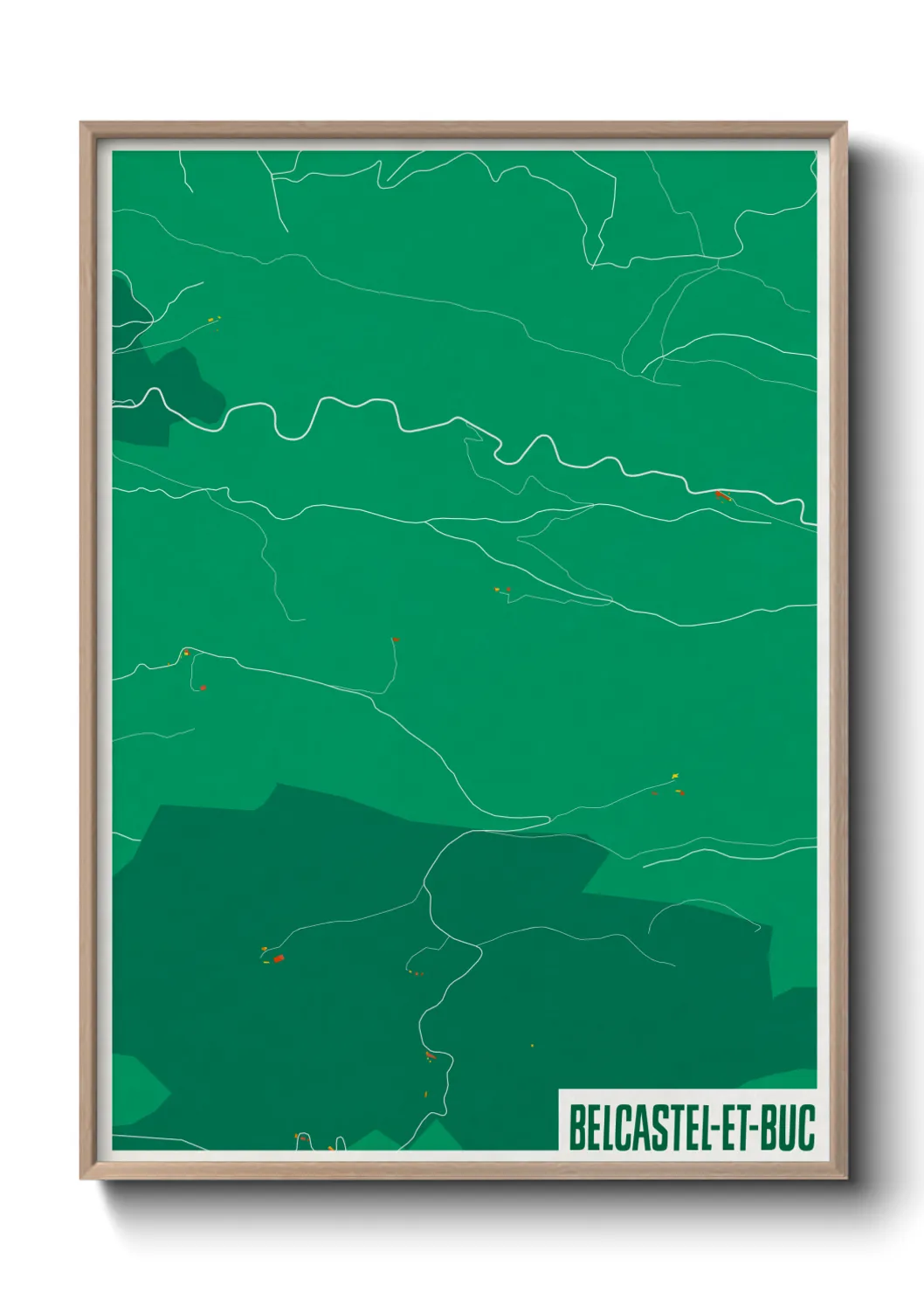 Une affiche de carte sur Belcastel-et-Buc