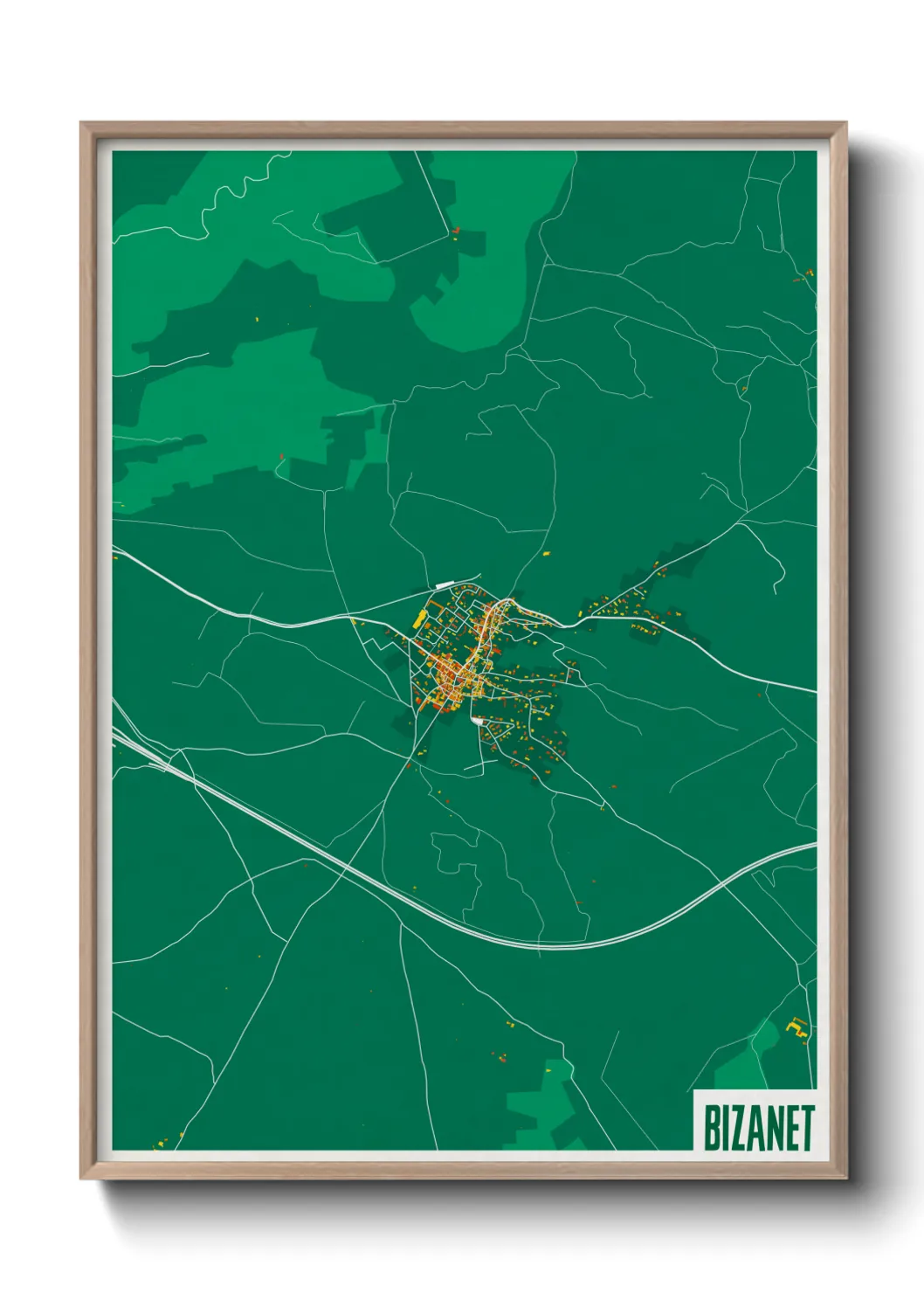 Une affiche de carte sur Bizanet