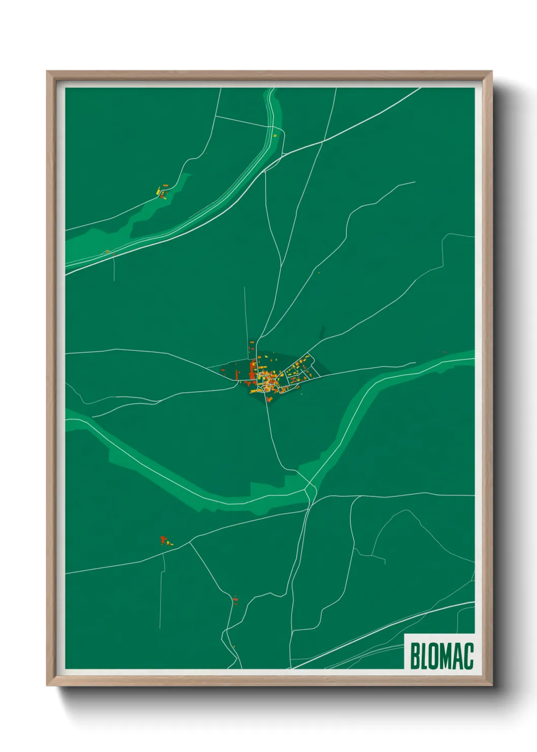 Une affiche de carte sur Blomac