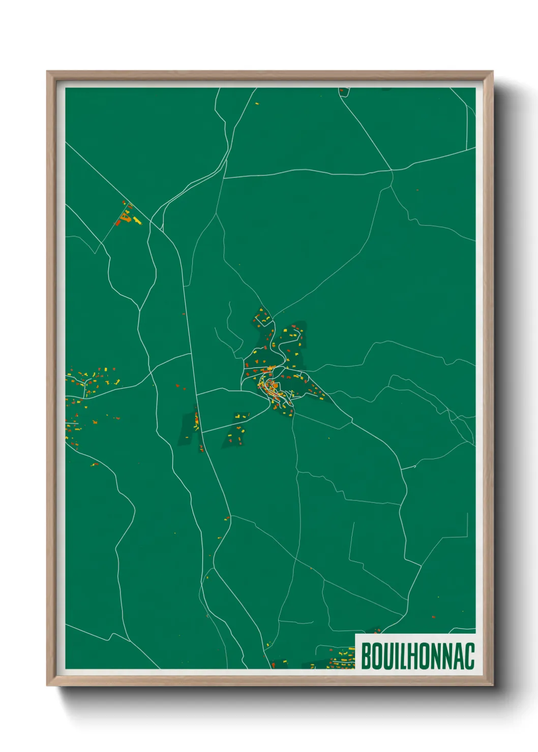 Une affiche de carte sur Bouilhonnac