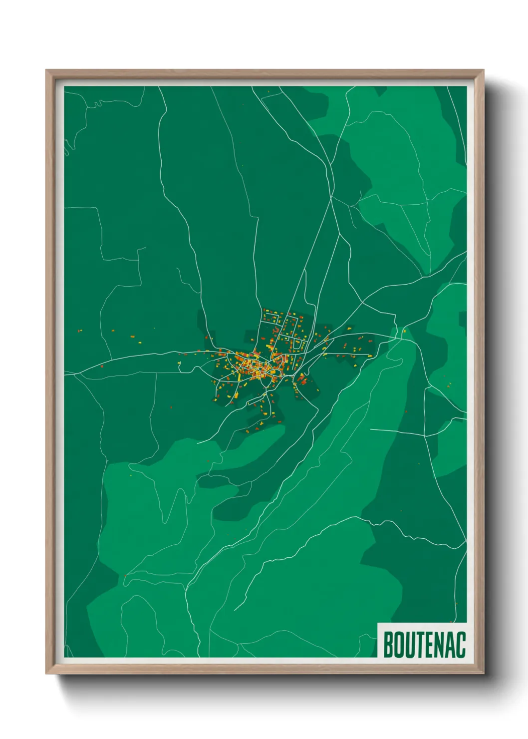 Une affiche de carte sur Boutenac