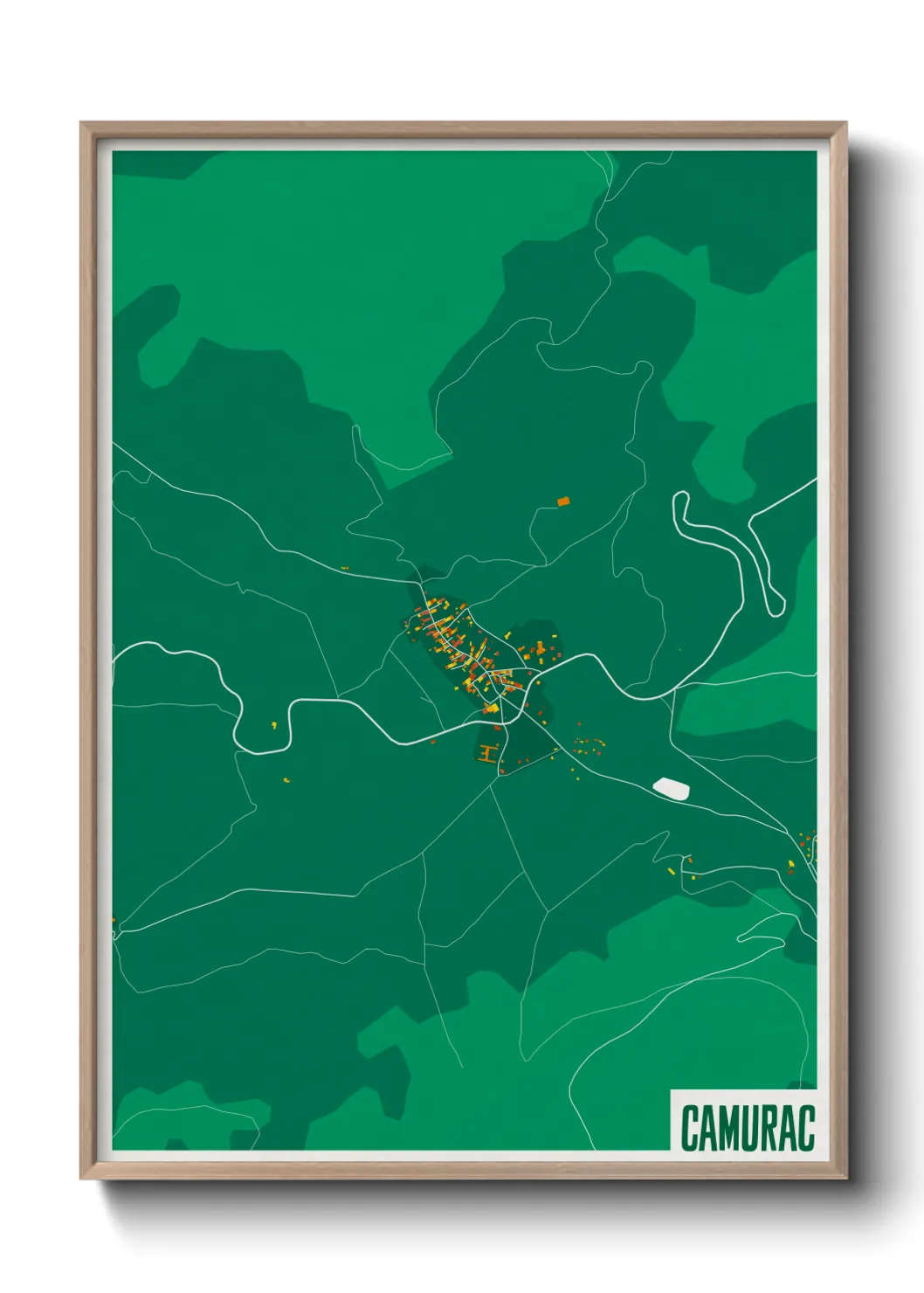 Une affiche de carte sur Camurac