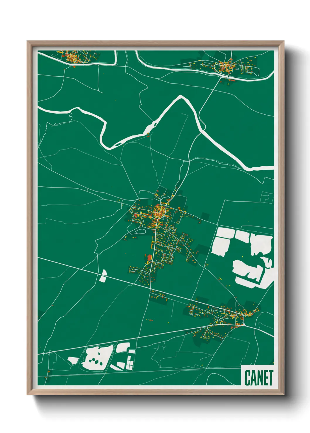 Une affiche de carte sur Canet