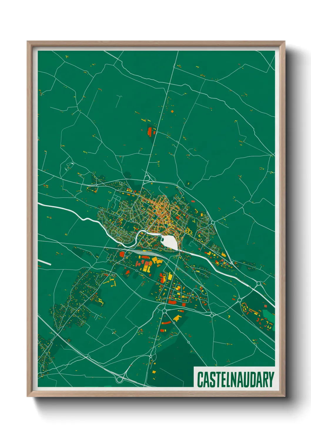 Une affiche de carte sur Castelnaudary