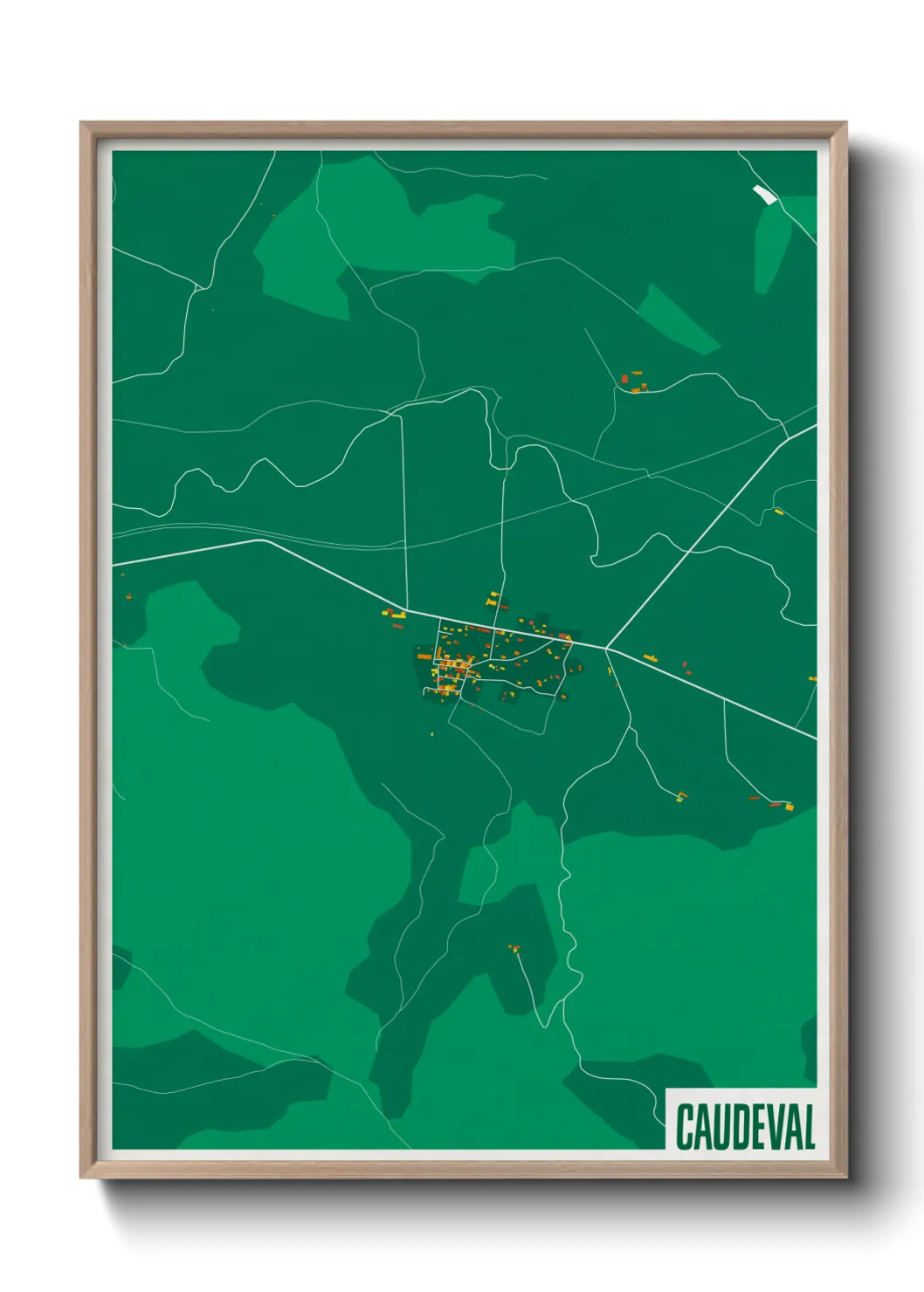 Une affiche de carte sur Caudeval