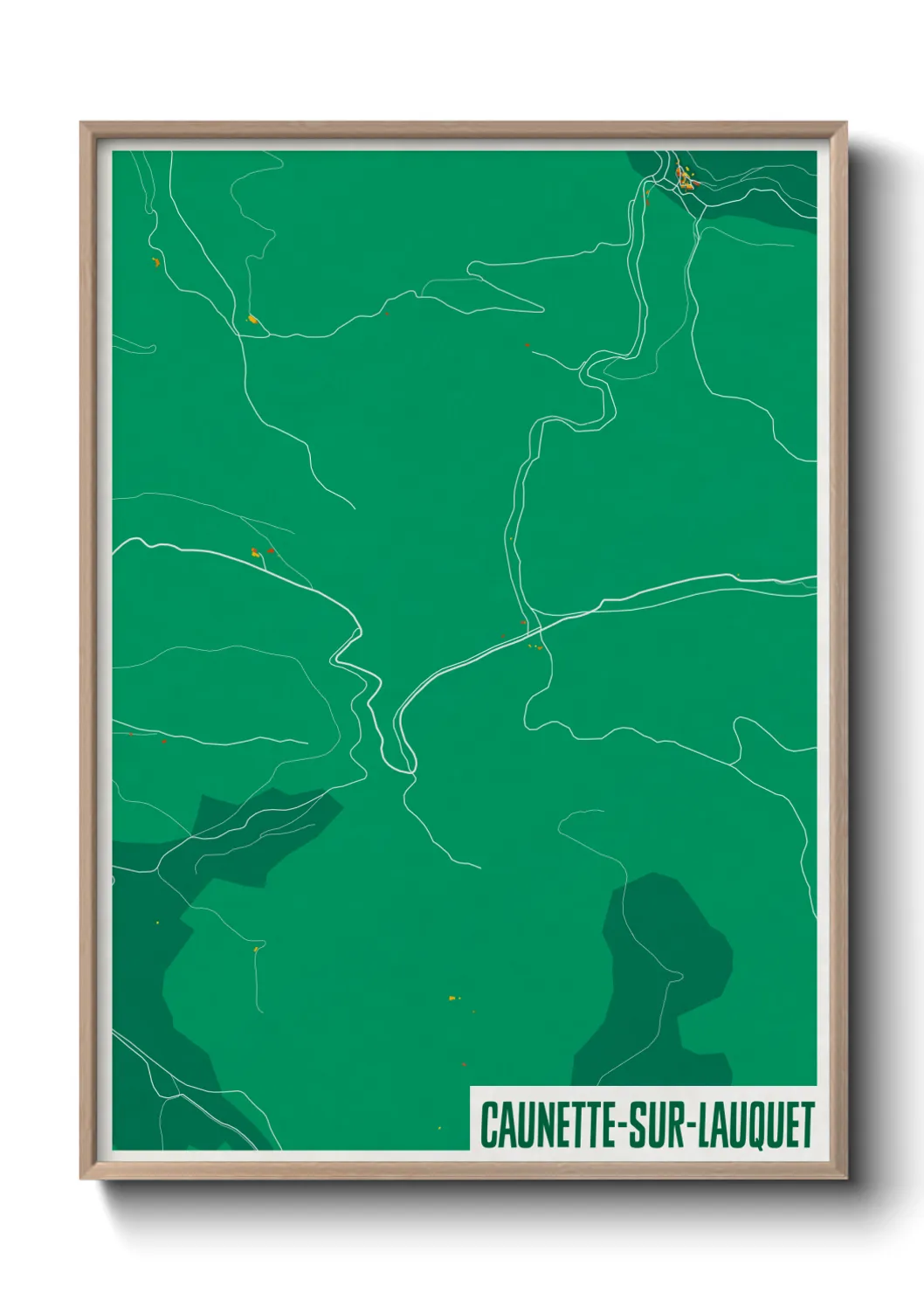 Une affiche de carte sur Caunette-sur-Lauquet