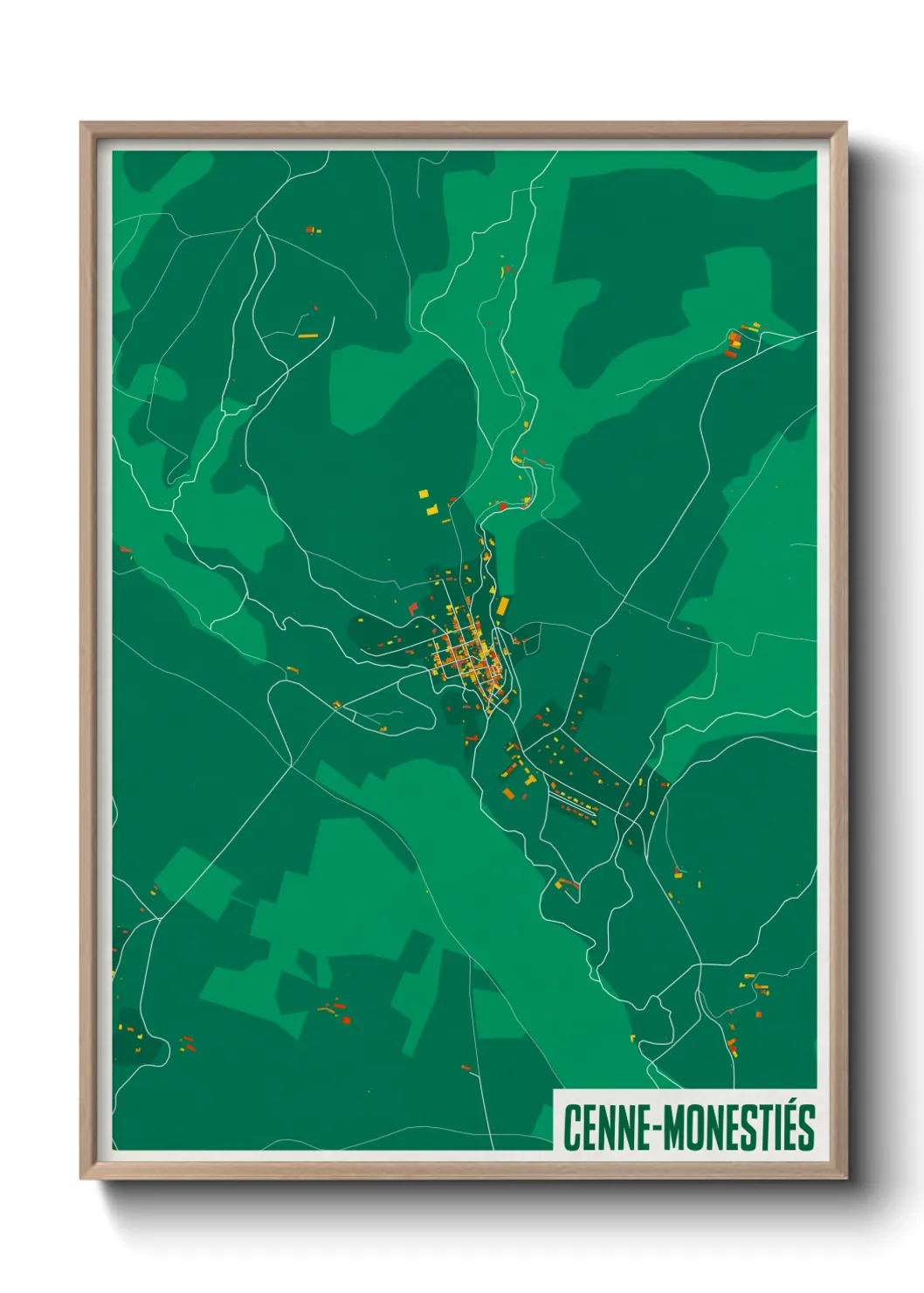Une affiche de carte sur Cenne-Monestiés