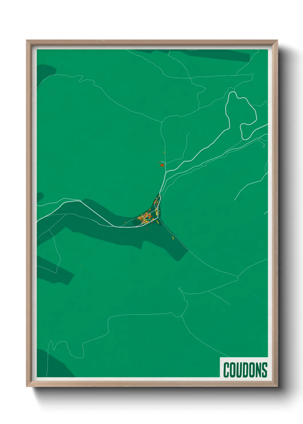 Une affiche de carte sur Coudons