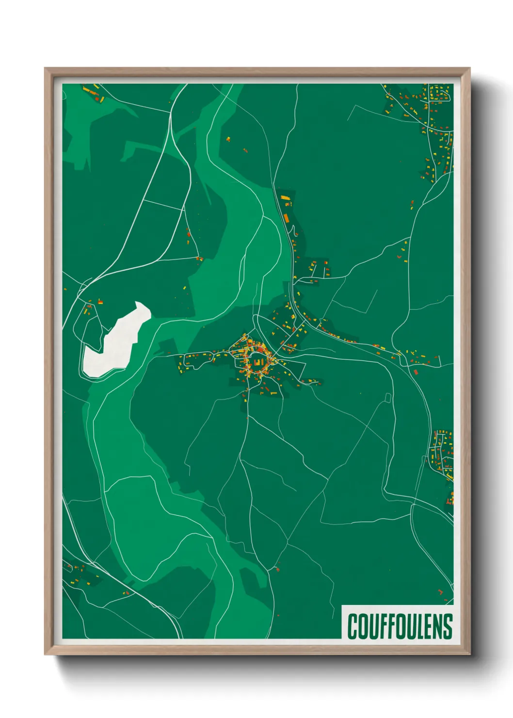 Une affiche de carte sur Couffoulens