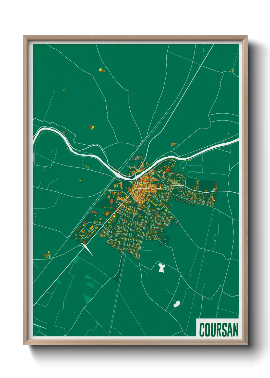 Une affiche de carte sur Coursan