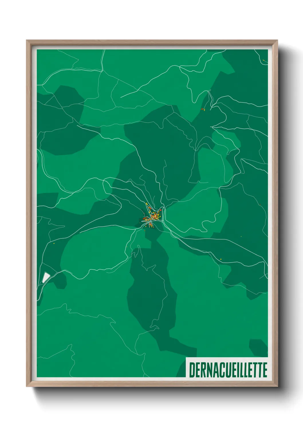 Une affiche de carte sur Dernacueillette