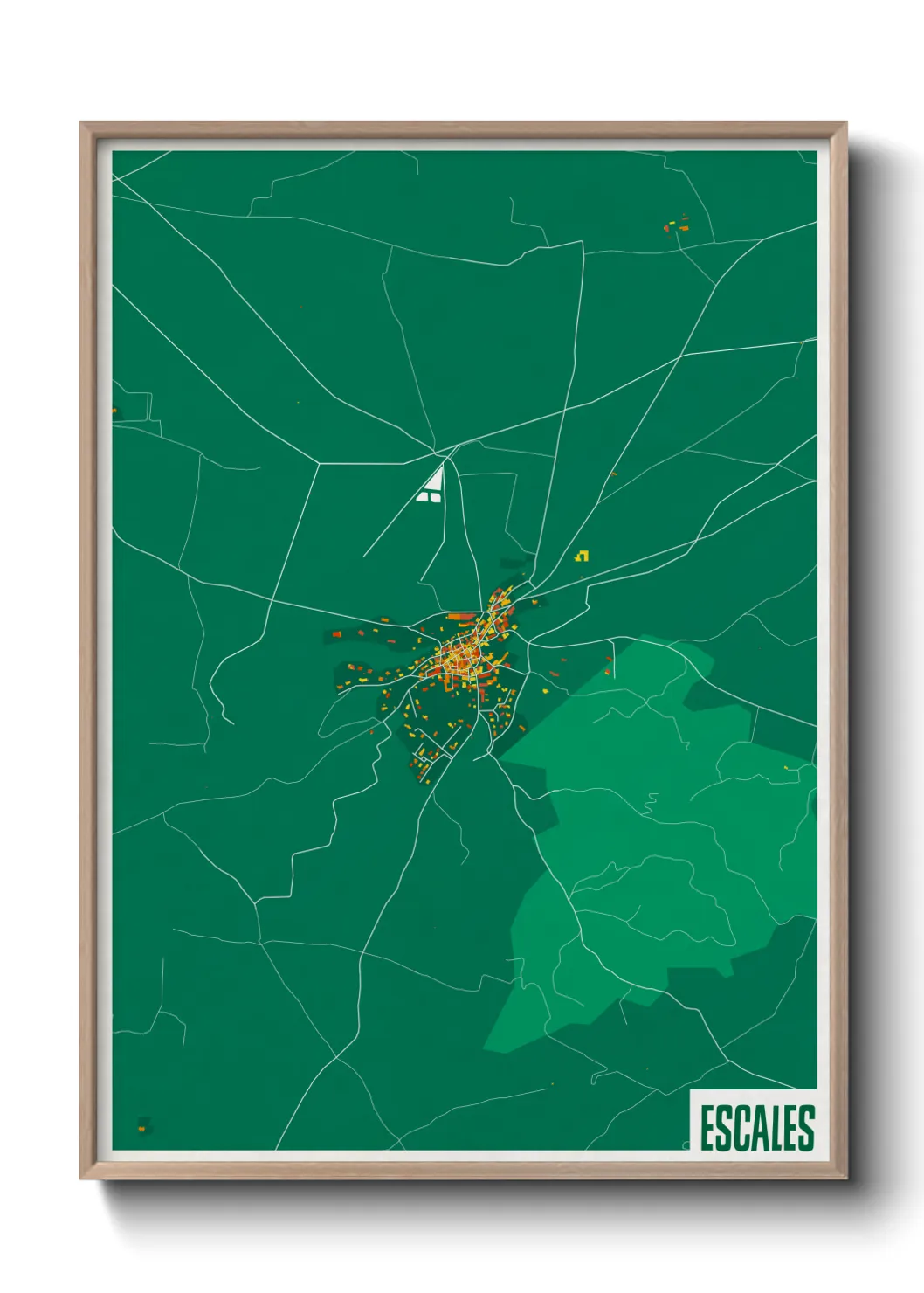 Une affiche de carte sur Escales