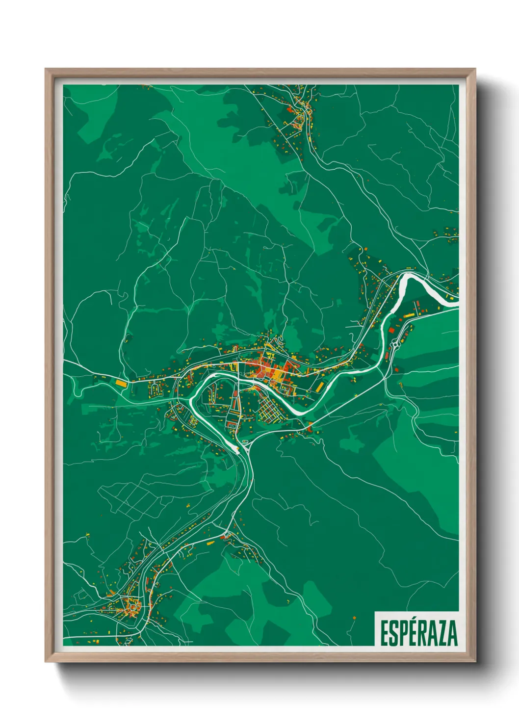 Une affiche de carte sur Espéraza