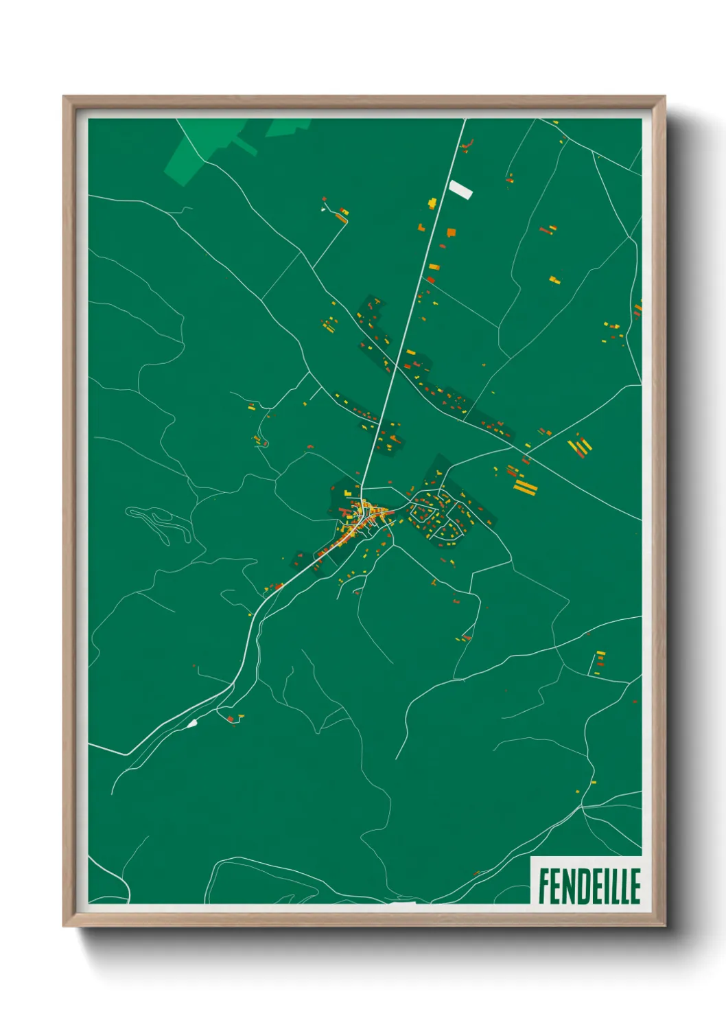Une affiche de carte sur Fendeille