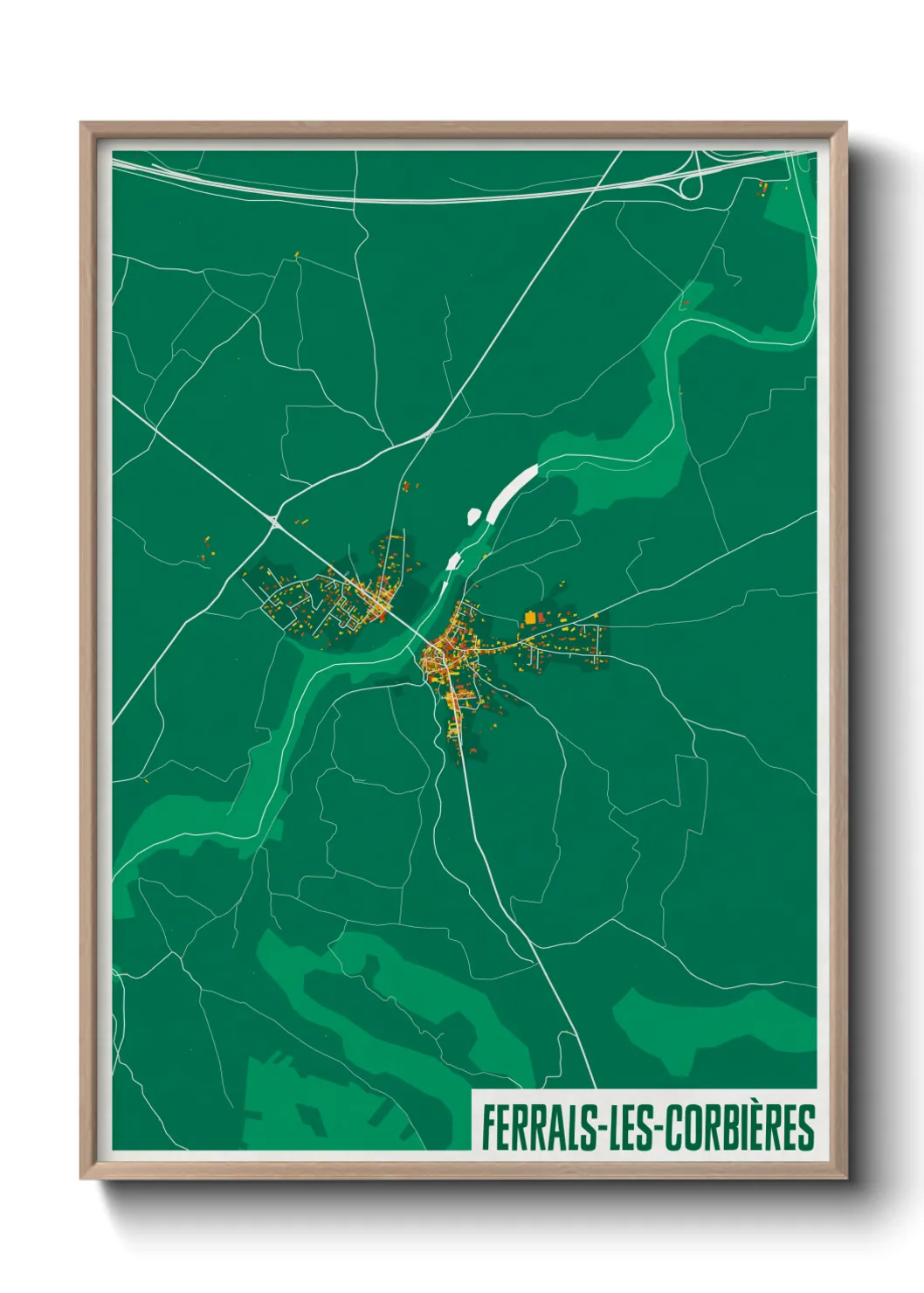 Une affiche de carte sur Ferrals-les-Corbières