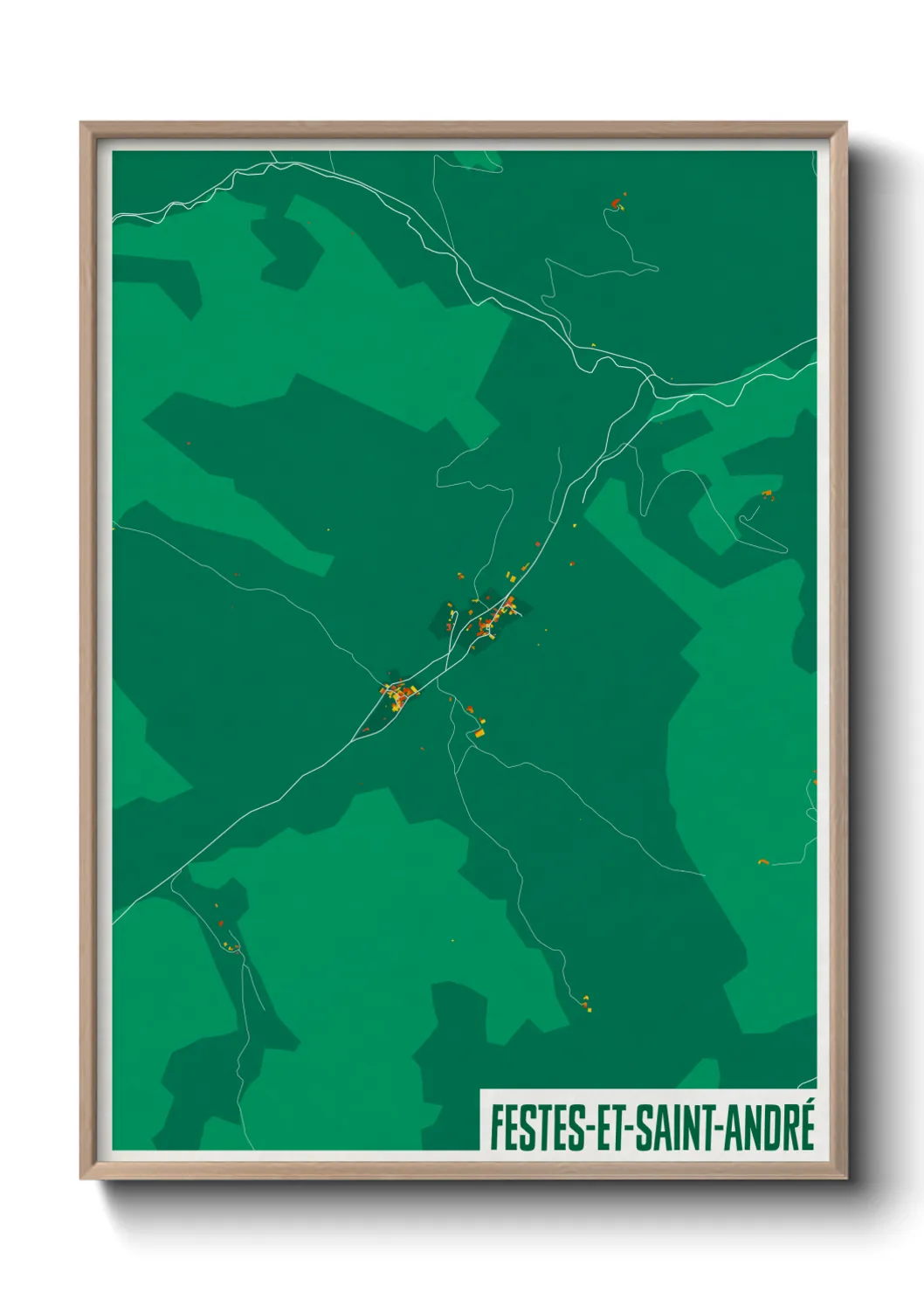 Une affiche de carte sur Festes-et-Saint-André