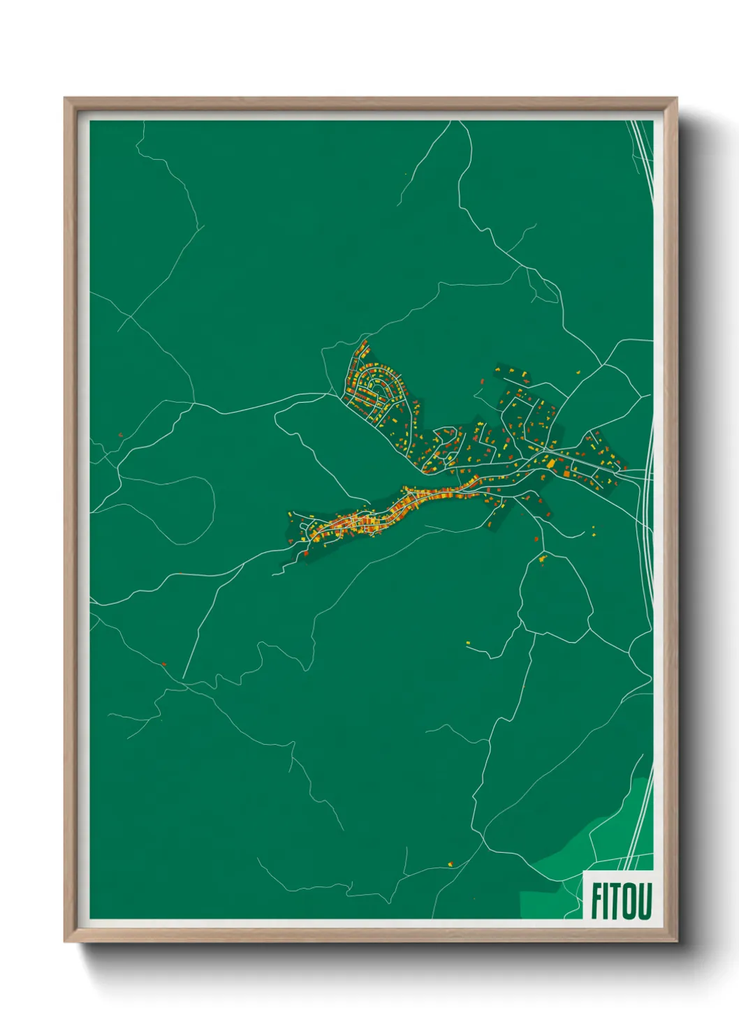 Une affiche de carte sur Fitou