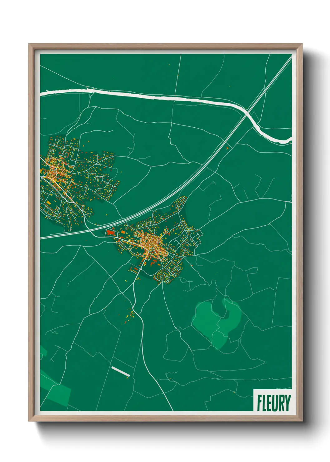 Une affiche de carte sur Fleury